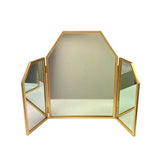 Decorative Gold Tri-Fold Vanity Mirror 86 x 58 cm | Fast UK Delivery